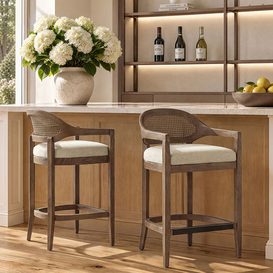 Americana - Mid-Century Modern Cane Back Counter Stool