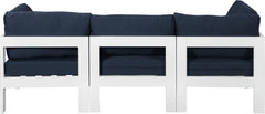 Nizuc - Outdoor Patio 3 Seat Modular Sofa With White Frame