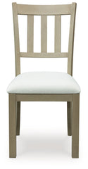Calmoro - Dining Upholstered Side Chair (Set of 2) - Off White / Gray
