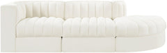 Rummi - Velvet Performance Fabric Upholstered 3 Piece Modular Sectional