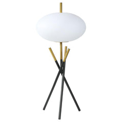 Layton - White Orb Shade Tripod Table Lamp - Black