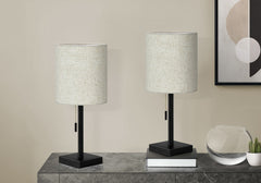 Lighting, Table Lamp, USB Port Included, Nickel, Contemporary (Set of 2)