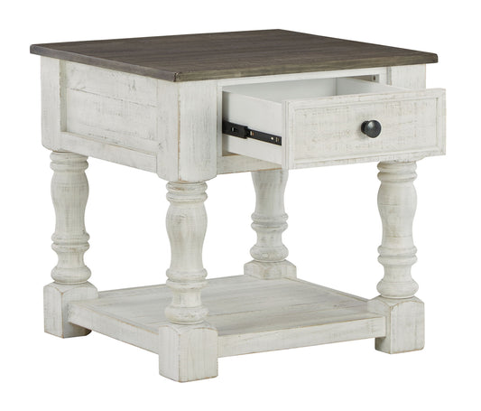 Havalance - Square End Table - White / Gray