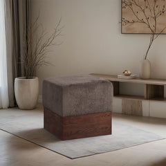 Havre - Ottoman / Stool With Brown Base