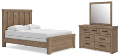Oliandon - 3 Pc. - Queen Panel Bed, Dresser And Mirror - Light Brown
