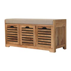 Shutter Shoe Bench, 3 Drawer - Oak
