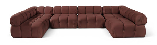 Orin - U-Shaped Velvet 6 Piece Modular Sectional