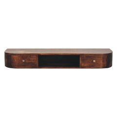 Lunar - Floating Console With 2 Drawer - Chestnut