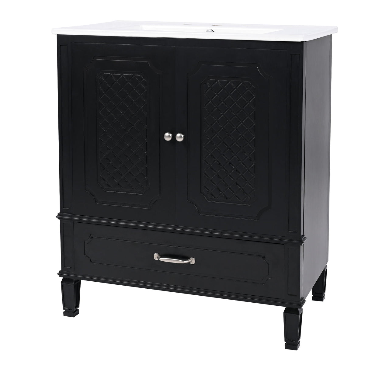 Bathroom Vanity With Sink, Soft Closing Door, Multi Functional Storage