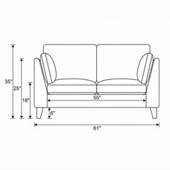 Loveseat Sofa With Upholstery - Gray