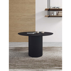 Hathaway - Round Dining Table With Ribbed Base