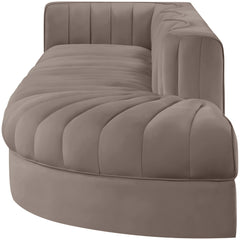 Rummi - Velvet Performance Fabric Upholstered 4 Piece Modular Sectional With Reverse Corner Chair