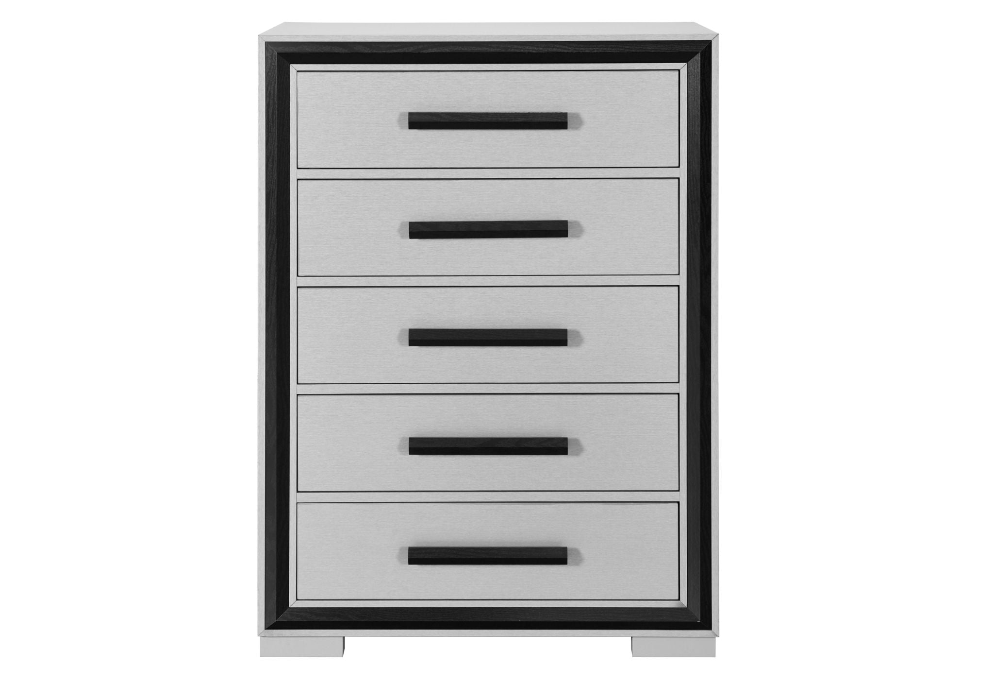 Amelia - King Bed With LED - Gray / Black