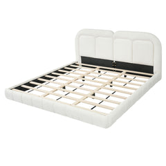 Upholstered Platform Bed With Tufted Headboard