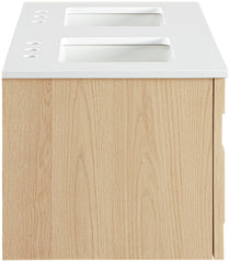 Leonardo - Engineered Stone And Solid Wood 24" Wall Mounted Bathroom Vanity