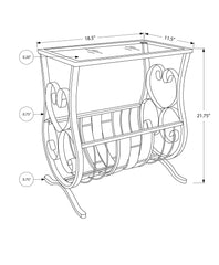 Accent Table Magazine Narrow For Living Room - Black