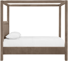Salina - Velvet Upholstered Bed - Taupe