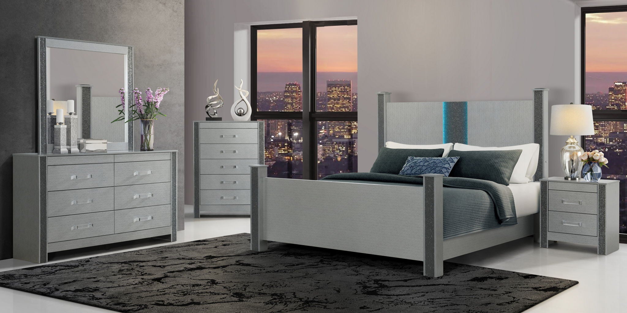 Logan - Nightstand - Silver