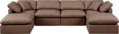 Indulge - Faux Leather 6 Piece Modular Double Chaise Sectional