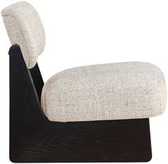 Vetra - Linen Textured Fabric Upholstered Accent Chair With Black Base