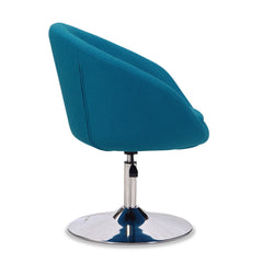 Modern Upholstered Swivel Lounge Chair With Base And Adjustable Height - Blue