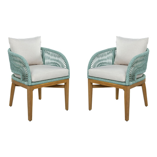 Outdoor Dining Chairs With Cushion (Set of 2)