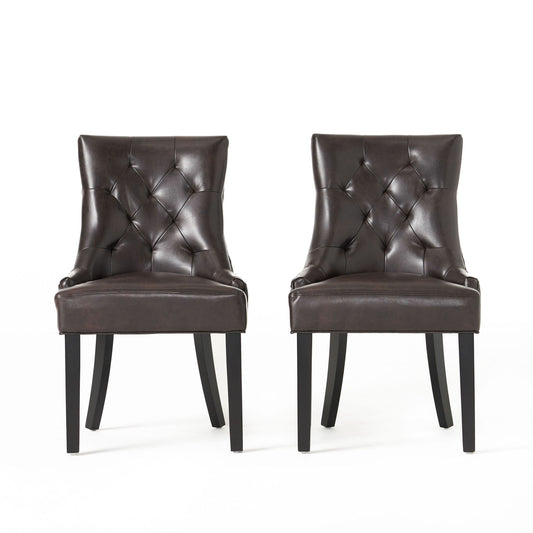 Contemporary Cheney Dining Chair Set With Tufted Design