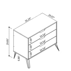 Rockefeller - 3 Drawer Dresser - Off White