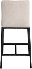 Reeves - Chenille Fabric Upholstered Counter Stool (Set of 2) - Black Base