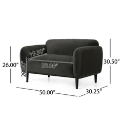 Sway - Upholstered Loveseat With Wood Legs And Round Arms
