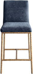 Reeves - Chenille Fabric Upholstered Counter Stool (Set of 2) - Gold Base