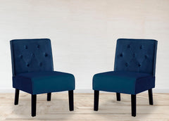 Reese - Living Room Armless Button Tufted Pattern Accent Chair (Set of 2)