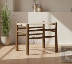 Santos - Faux Leather Upholstered Bench - Walnut Frame