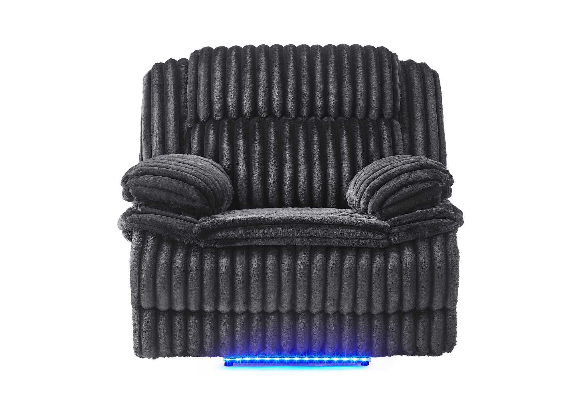 U8686 - Power Reclining Sofa With LED & Power Console Reclining Loveseat With LED & Power Recliner - Black
