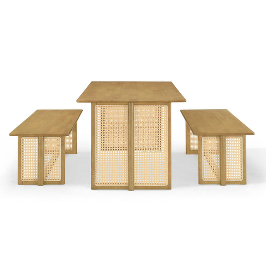 Dining Set, 1 Table & 2 Benches