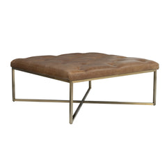 Hamilton - Square Upholstered Ottoman - Chestnut