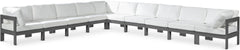 Nizuc - Outdoor Patio 10 Piece Modular Sectional With Gray Frame