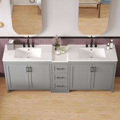 Double Sink Bathroom Vanity With Quartz Countertop