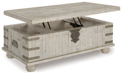 Carynhurst - Lift Top Cocktail Table - White Wash Gray