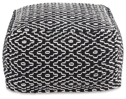 Jasett - Pouf - Black / Ivory