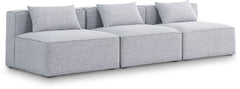 Cube - Linen Modular 3 Seat Armless Sofa