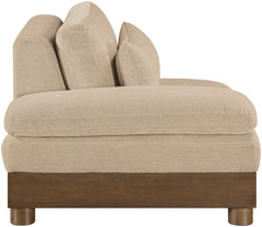 Turin - Chenille Fabric Upholstered Modular Arm Chair - Walnut Base