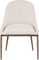 Ferro - Upholstered Dining Side Chair With Brushed Bronze Legs