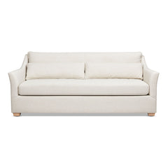 Ada - Flared Arm Contemporary Sofa With Lumbar Pillows - Flax White