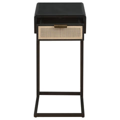 Amherst - 1-Drawer Radio Weave Cane Metal Side Table