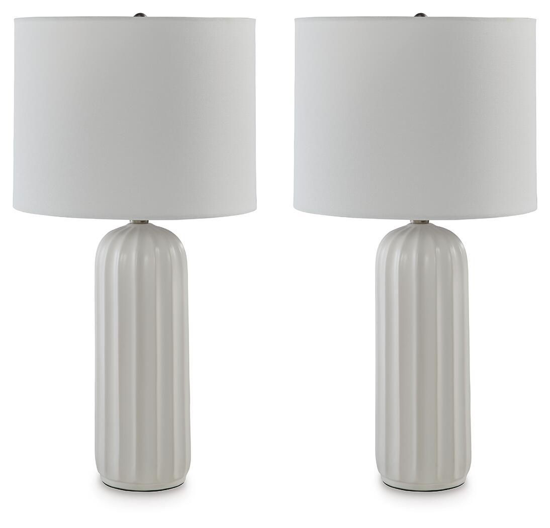 Clarkland - Ceramic Table Lamp (Set of 2) - White