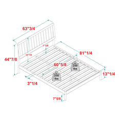 Mid-Century Modern Solid Wood Spindle Bed