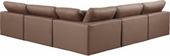 Comfy - 5 Piece Faux Leather Modular Corner Armless Sectional