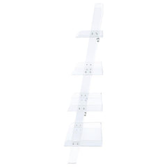 Amaturo - 4-Shelf Acrylic Ladder Bookshelf - Clear