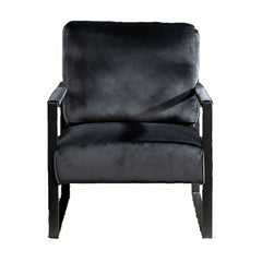 Classic Mid Century Modern Accent Chair With Durable Square Metal Frame, Armchair